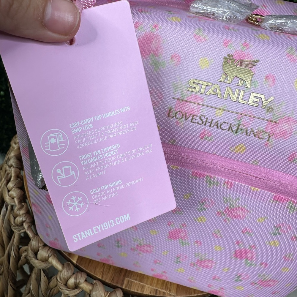 Nwt‎ Stanley X Love Shack Fancy Ibiza Sunset Juliene Mini Cooler Pink No STRAP! - Picture 9 of 16